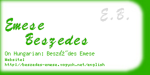 emese beszedes business card